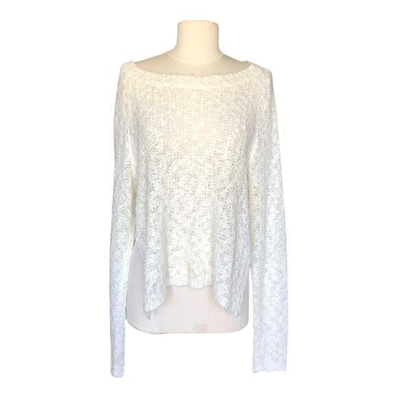 Leith Sweater Ivory White Round Neck Long Sleeve Acrylic Pullover Women's Medium - Picture 2 of 10